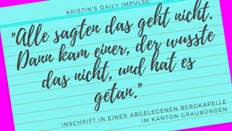 Kristin’s daily impulse #272