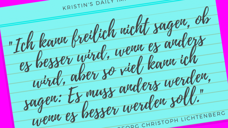 Kristin’s daily impulse #277